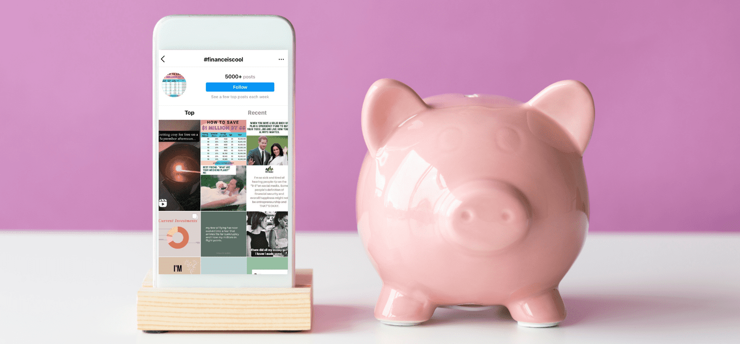 a phone and a piggy bank
