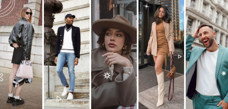 A collage of five New York fashion influencers