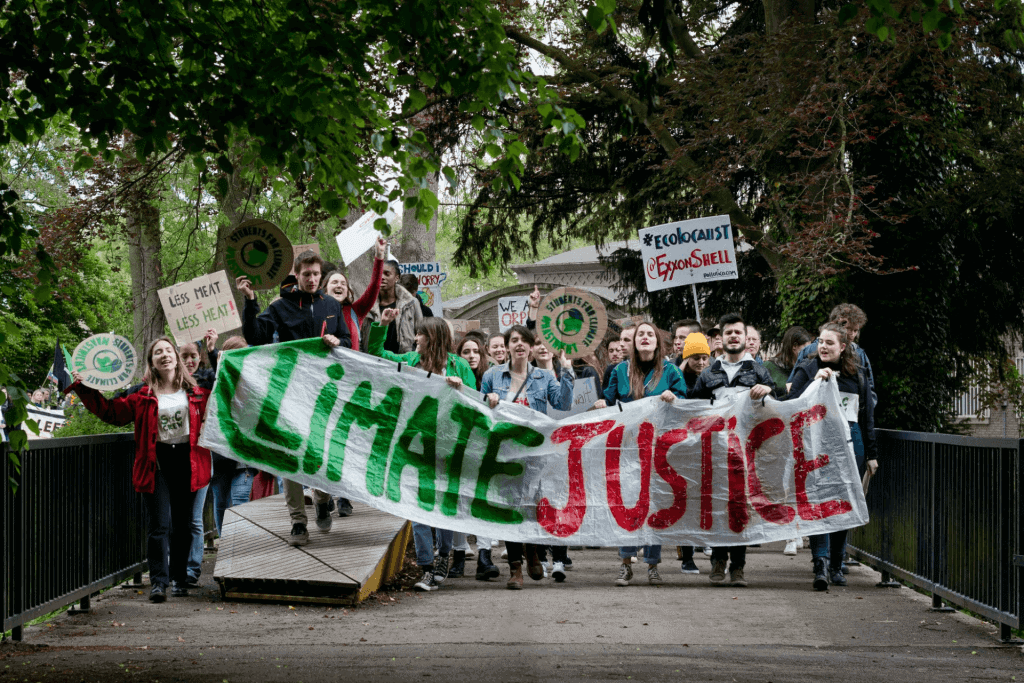 A group of Gen Z-ers rallying for climate justice