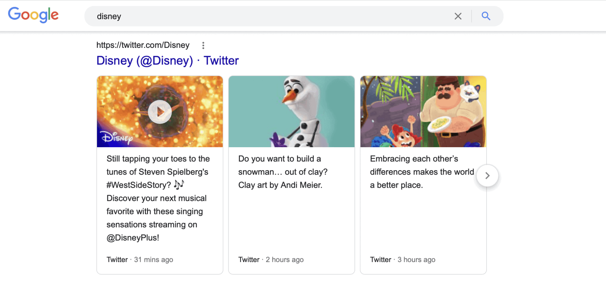 Tweets in Google featured snippets