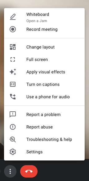 A screenshot of Google Hangouts’ settings