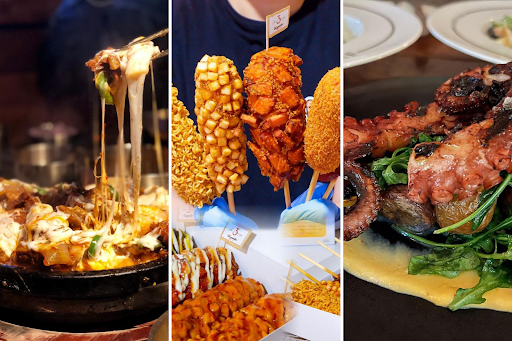 A collage of food from different Toronto food bloggers