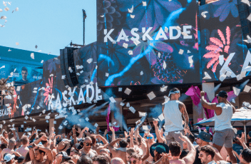 People partying at a Kaskade show in Las Vegas