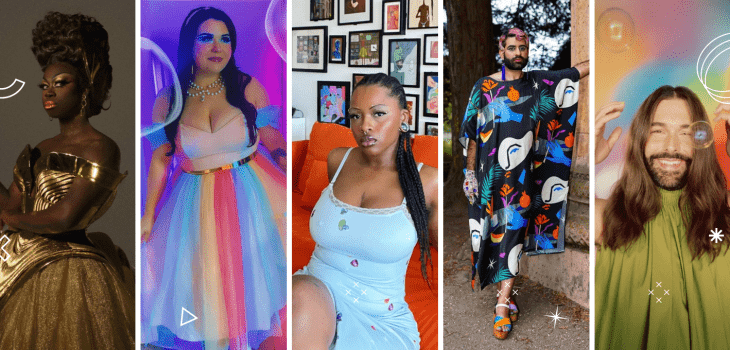 A collage of 5 non-binary influencers and content creators