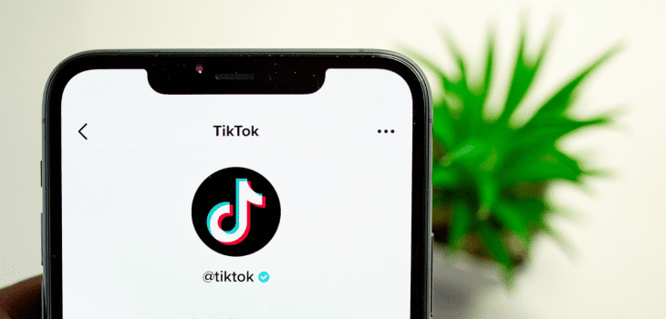 The TikTok app open on a smartphone