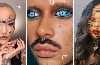 A collage of three Halloween makeup influencers