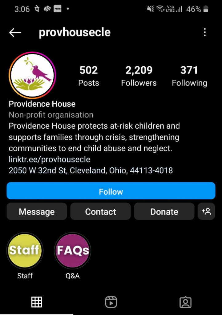 Providence House’s Instagram profile
