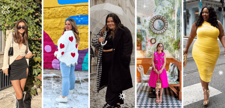 A collage of five Chicago lifestyle influencers