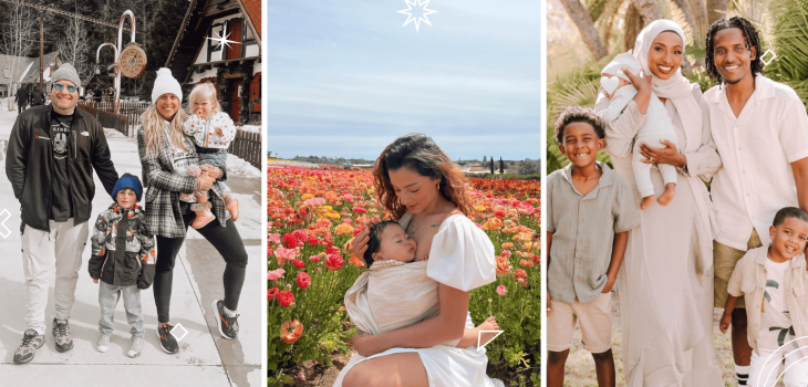 A collage of San Diego family influencers