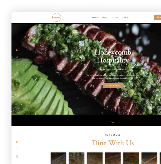 Recent Web Projects Honeycomb Hospitality - The Influence Agency