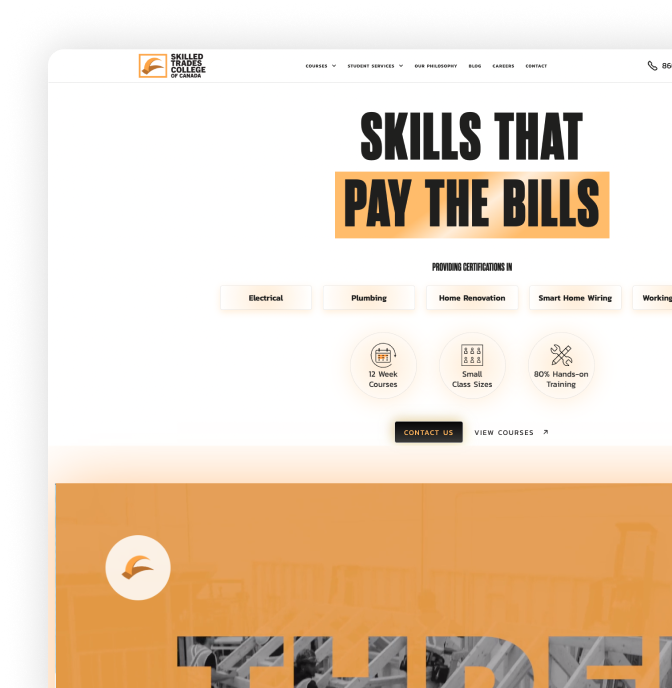 Recent Web Projects Skill Trade College - The Influence Agency