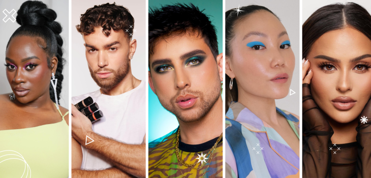 A collage of five of the top LA beauty influencers