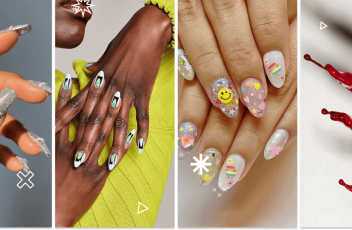 A collage of beautifully painted nails by nail art influencers