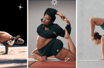 A collage of three TikTok yoga influencers